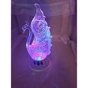 Cracker Barrel 11" Christmas Swan Glitter Globe Lamp TESTED‎ Fast Shipping